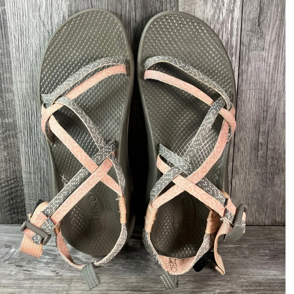 Chaco Kids Z/Cloud Sport Sandals Pink Grey Olive Size 6 EU 37 J180266